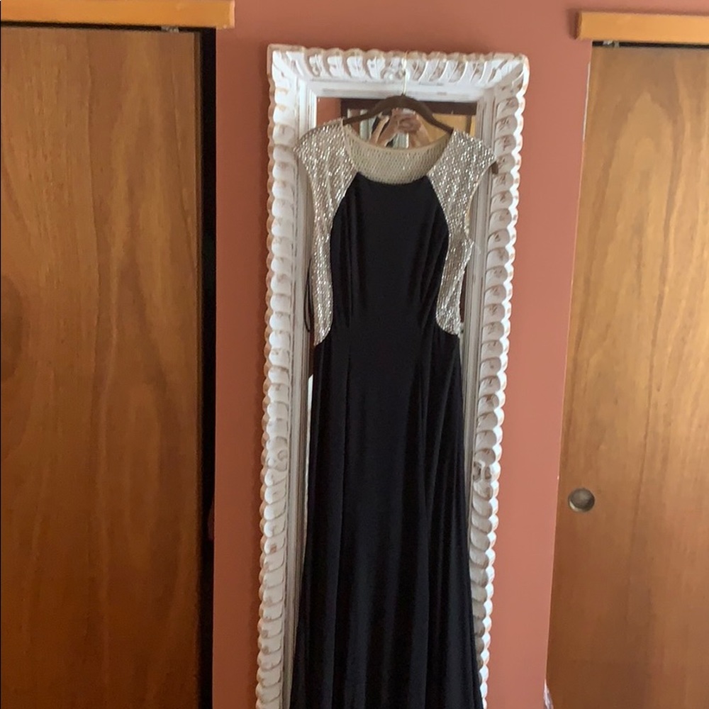 Long black gown, size 8